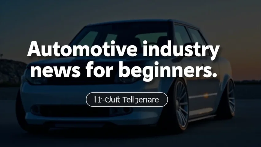 The image shows a modern car assembly line, symbolizing automotive industry news for beginners.
