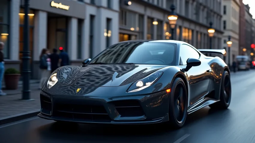 The image shows a stylized graphic representing automotive news, simplified for understanding.